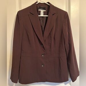 Petite stretch nine and company brown blazer suit jacket